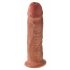 King Cock 10 - grote dildo met zuignap (25 cm) - donker natuurkleur