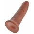 King Cock 10 - grote dildo met zuignap (25 cm) - donker natuurkleur