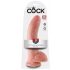 Koning Cock 9 - grote dildo met zuignap en ballen (23 cm) - naturel