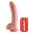 Koning Cock 9 - grote dildo met zuignap en ballen (23 cm) - naturel