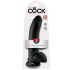 King Cock 9 - Grote zuignap dildo met ballen (23cm) - zwart