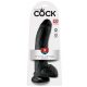 King Cock 9 - grote zuignap dildo met ballen (23 cm) - zwart