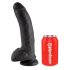 King Cock 9 - Grote zuignap dildo met ballen (23cm) - zwart