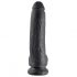 King Cock 9 - grote zuignap dildo met ballen (23 cm) - zwart