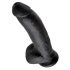 King Cock 9 - grote zuignap dildo met ballen (23 cm) - zwart