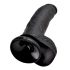 King Cock 9 - Grote zuignap dildo met ballen (23cm) - zwart