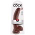 King Cock 9 bruine dildo met zuignap en testikels (23cm)