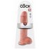 King Cock 11 - zuignap, met ballen dildo (28cm) - natuurlijke kleur