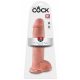 King Cock 11 - zuignap, met ballen dildo (28cm) - natuurlijke kleur