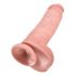 Koning Kuk 11 - grote zuignap dildo met ballen (28cm) - natuur