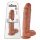 King Cock 11 - zuignap voet, met ballen dildo (28cm) - donker natuur