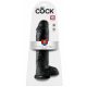 King Cock 11 - grote zuignap dildo met ballen (28cm) - zwart