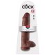 King Cock 11 - grote zuignap dildo met ballen (28 cm) - bruin