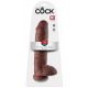 King Cock 11 - grote dildo met zuignap en balzak (28 cm) - bruin