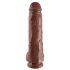 King Cock 11 - grote zuignap dildo met ballen (28 cm) - bruin