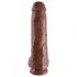 King Cock 11 - grote dildo met zuignap en balzak (28 cm) - bruin