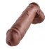 King Cock 11 - grote dildo met zuignap en balzak (28 cm) - bruin