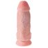 King Cock 9 Dikke - zuignap dildo met ballen (23cm) - naturel