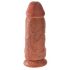 King Cock 9 Chubby - zuignap, met bal - donker natuur (23cm)