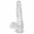 King Cock Clear 6 - zuignap, kleine dildo met ballen (15cm)