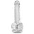 King Cock Clear 6 - zuignap, kleine dildo met ballen (15cm)