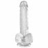 King Cock Clear 6 - zuignap, kleine dildo met ballen (15cm)