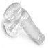 King Cock Clear 6 - zuignap, kleine dildo met ballen (15cm)