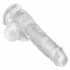 King Cock Clear 6 - zuignap, kleine dildo met ballen (15cm)