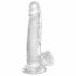 King Cock Clear 7 - zuignap, balzak dildo (18cm)