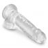 King Cock Clear 7 - zuignap, balzak dildo (18cm)