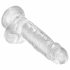 King Cock Clear 7 - zuignap, balzak dildo (18cm)