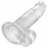 King Cock Clear 7 - zuignap, balzak dildo (18cm)