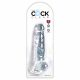 King Cock Clear 20 cm - zuignap, met ballen