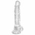 King Cock Clear 20 cm - zuignap, met ballen