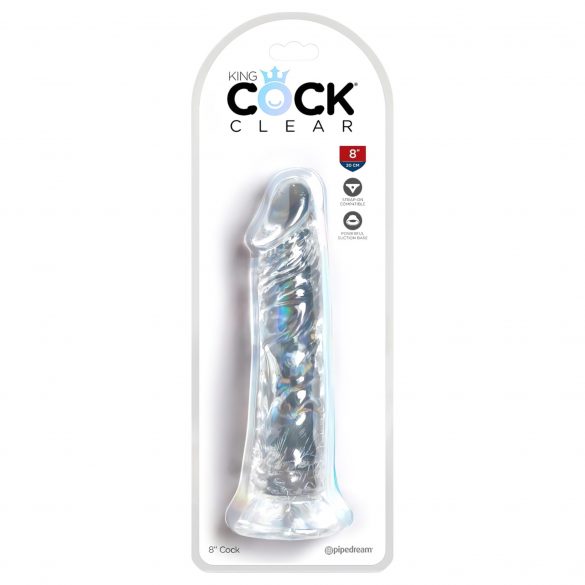 King Cock Clear 8 - zuignap, grote dildo (20cm)