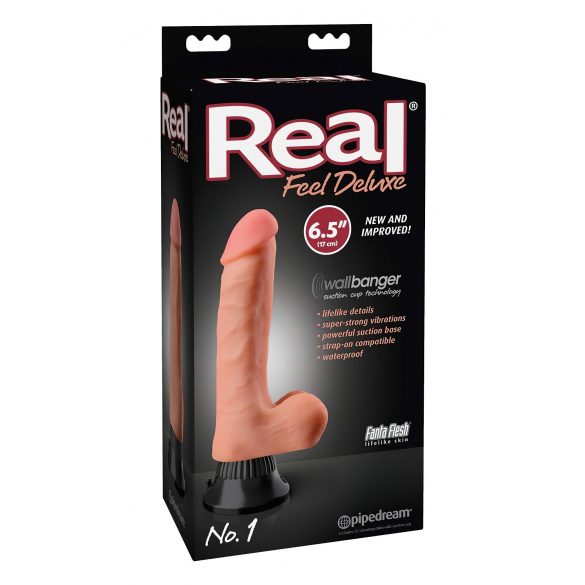 Real Feel Deluxe Nr.1 - realistische vibrator (natuur, met balzak)