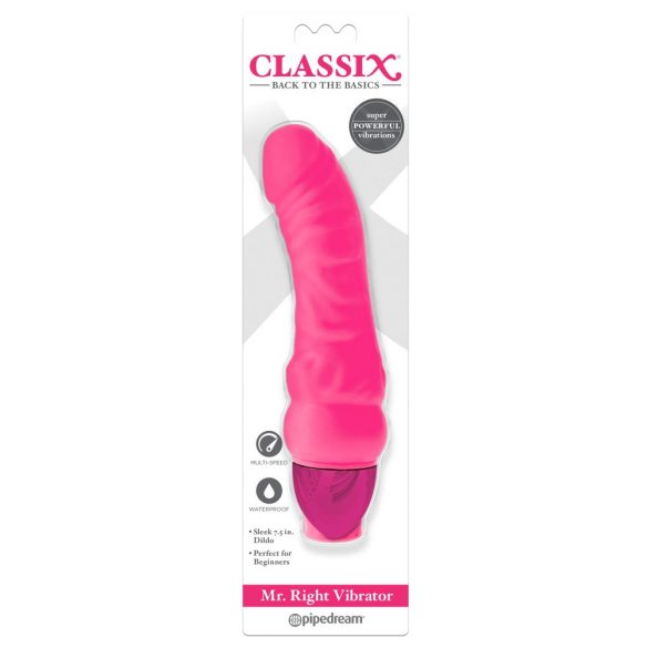 Classix Mr. Right - beginners, siliconen penis vibrator (roze)