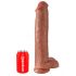 "King Cock 15 - zuignap basis, met ballen, reusachtige dildo (38 cm) - donker natuur"