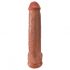 "King Cock 15 - zuignap basis, met ballen, reusachtige dildo (38 cm) - donker natuur"