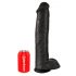 Koning Pik 15 - zuignap dildo met ballen (38 cm) - zwart