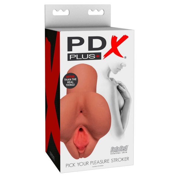 PDX Kies Uw Plezier - 2in1 vagina en anus masturbator (natuurlijk)