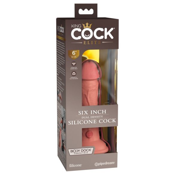 King Cock Elite 6 - realistische dildo met zuignap (15cm) - natural