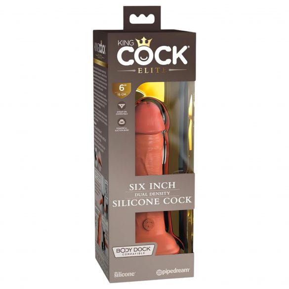 King Cock Elite 15 cm Zuignap Realistische Dildo - Donker