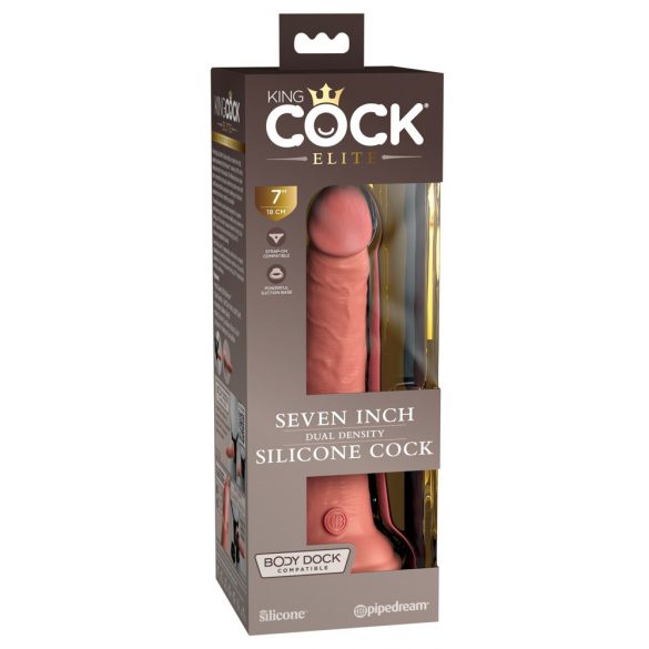 King Cock Elite 7 - zuignap, realistische dildo (18cm) - naturel