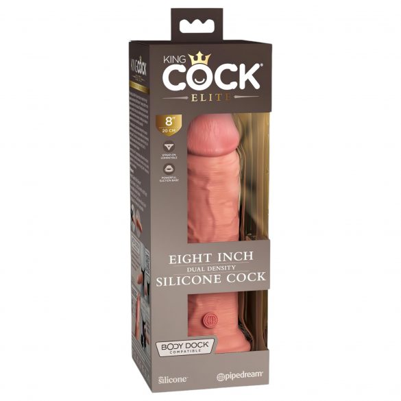 King Cock Elite 8 - zuignap, realistische dildo (20 cm) - natuurlijk