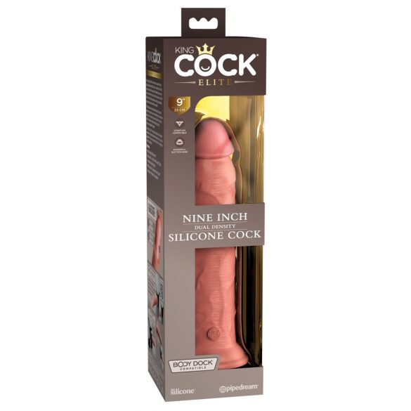 King Cock Elite 9 - zuignap, realistische dildo (23 cm) - natuur