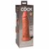 King Cock Elite 8 - zuignap, realistische vibrator 20cm (donker natuur)