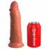 King Cock Elite 8 - zuignap, realistische vibrator 20cm (donker natuur)