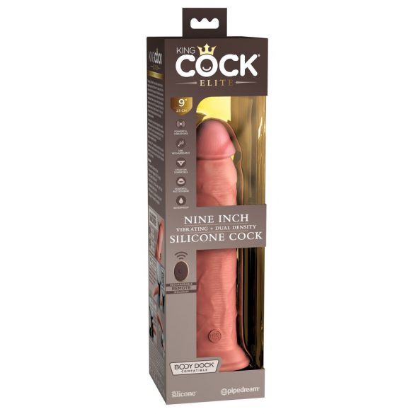 Koning Paal Elite 9 - zuignap, afstandsbedieningsvibrator 23cm - natuur