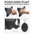 Body Dock G-punt Pro - oplaadbare, draadloze strap-on slip (zwart)